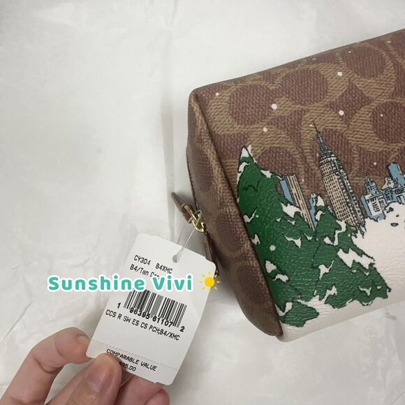 NWT Limited COACH Rexy and Snowman Cosmetic Pouch Case CY304 - Picture 5 of 10